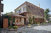 Nessebar - vernacular architecture of wooden houses of the typical Black Sea style 